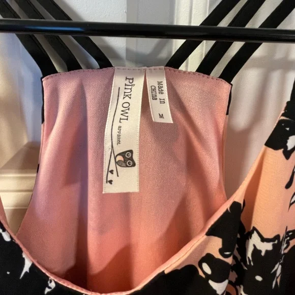 Pink and Black Floral Wedding Guest Dress - Medium - Picture 4 of 4